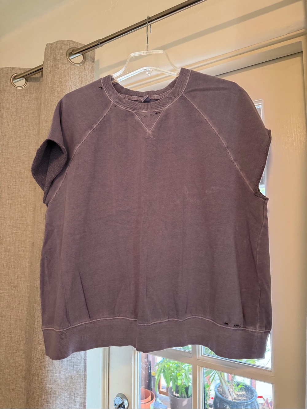 Old Navy Lavender Short-Sleeve Crewneck Sweatshirt